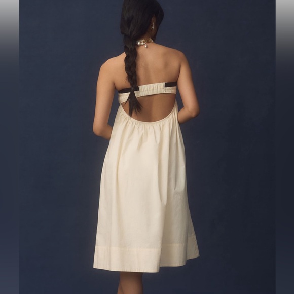 Maeve Strapless Pintuck Open-Back Dress Size L - Picture 5 of 8